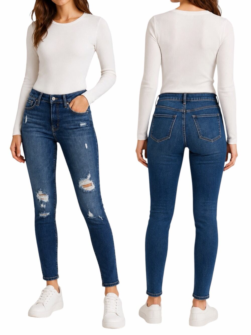 Old Navy Rockstar High Rise Super Skinny Jeans Distressed Size 0
